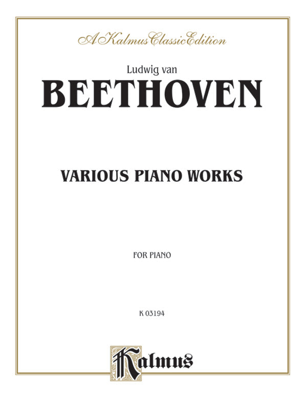 Beethoven: Various Piano Works, Including Complete Bagatelles Sheet Music Preview