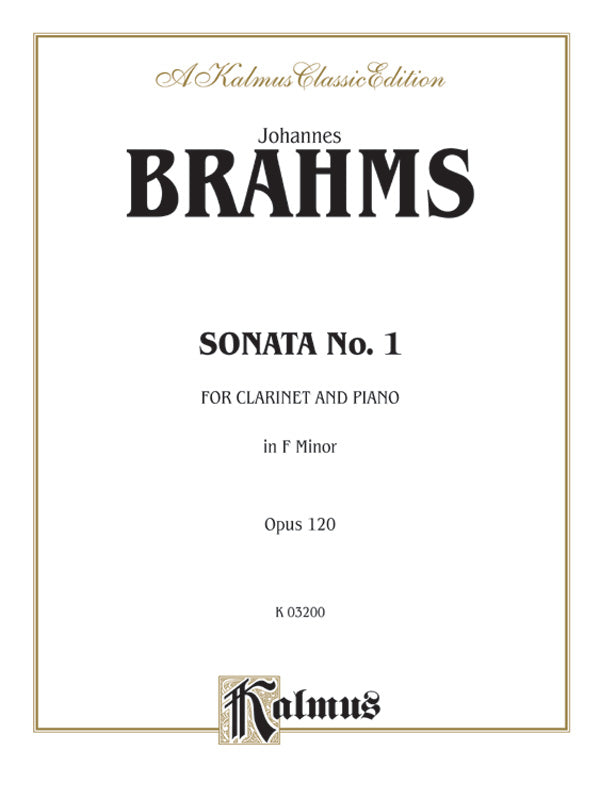Brahms: Sonata No. 1 in F Minor, Op. 120 Sheet Music Preview
