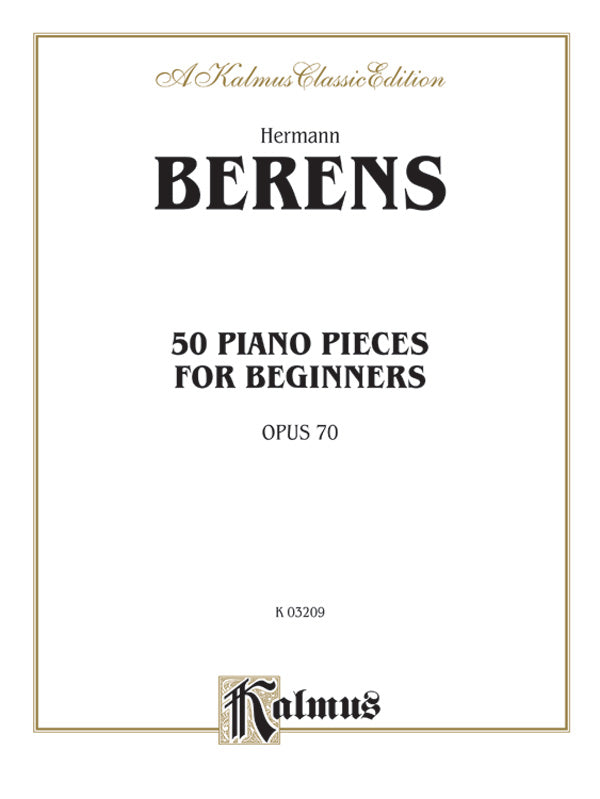 50 Piano Pieces for Beginners, Opus 70 Cover Image