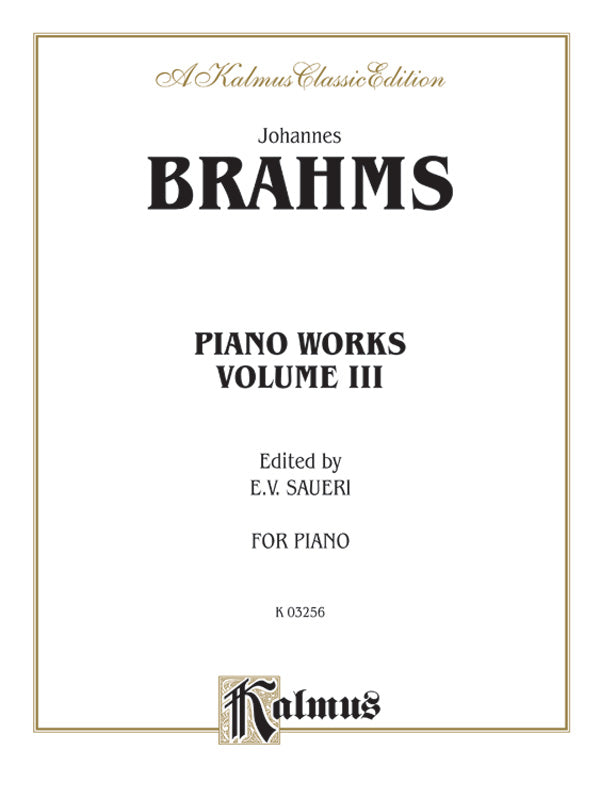 Brahms: Piano Works, Volume III (2 Concertos, Paganini Variations & Waltzes) Sheet Music Preview