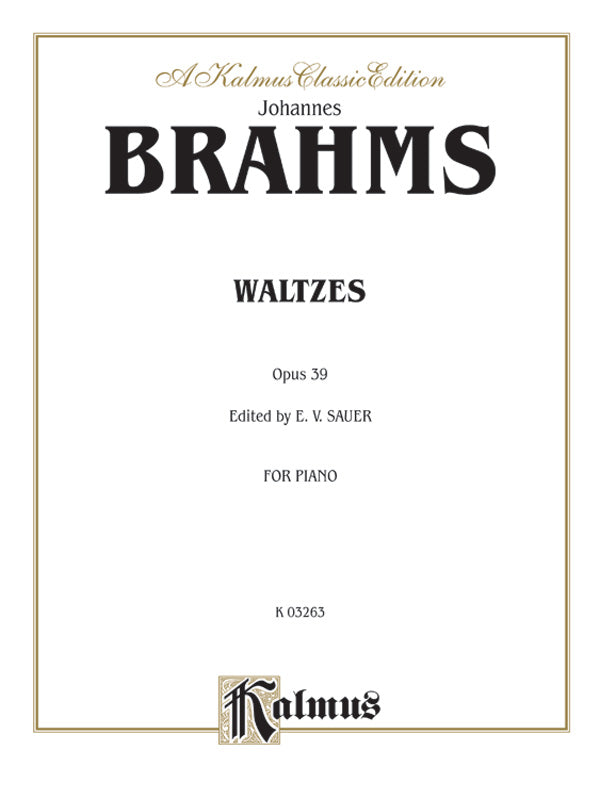 Brahms: Waltzes, Op. 39 Sheet Music Preview
