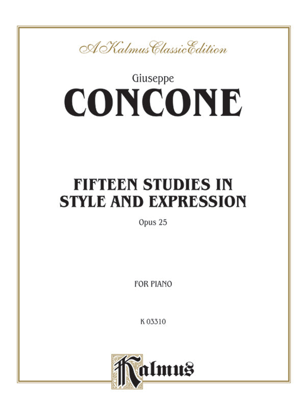Concone: Fifteen Studies in Style and Expression, Op. 25 Sheet Music Preview