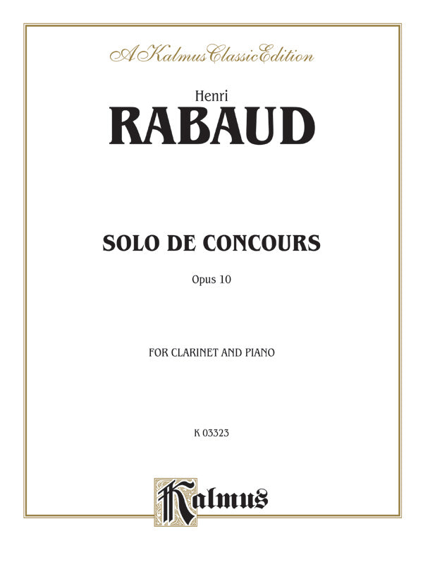 Rabaud: Solo de Concours, Op. 10 Sheet Music Preview