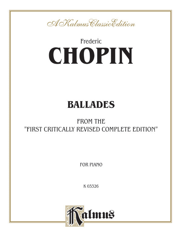 Chopin: Ballades (Ed. Franz Liszt) Sheet Music Preview