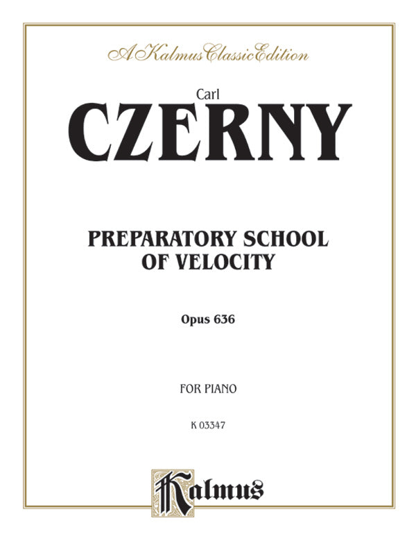 Czerny: Preparatory School of Velocity, Op. 636 Sheet Music Preview