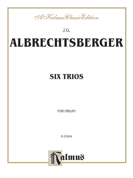 Albrechtsberger: Six Trios for Organ Sheet Music Preview