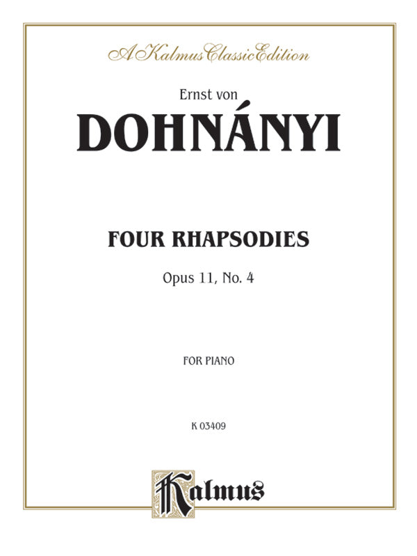 Dohnányi: Rhapsody, Op. 11, No. 4 Sheet Music Preview