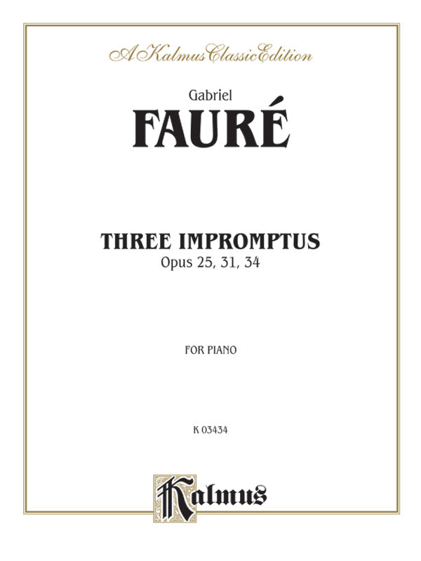 Fauré: Three Impromptus Sheet Music Preview