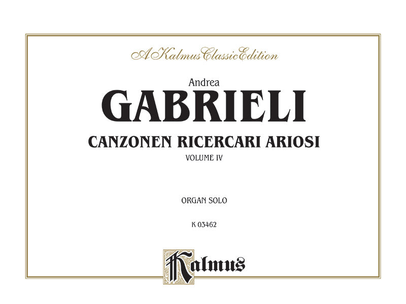 Gabrieli: Organ Works, Volume IV Sheet Music Preview