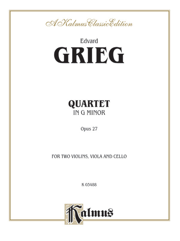 Grieg: String Quartet, Op. 27 Sheet Music Preview