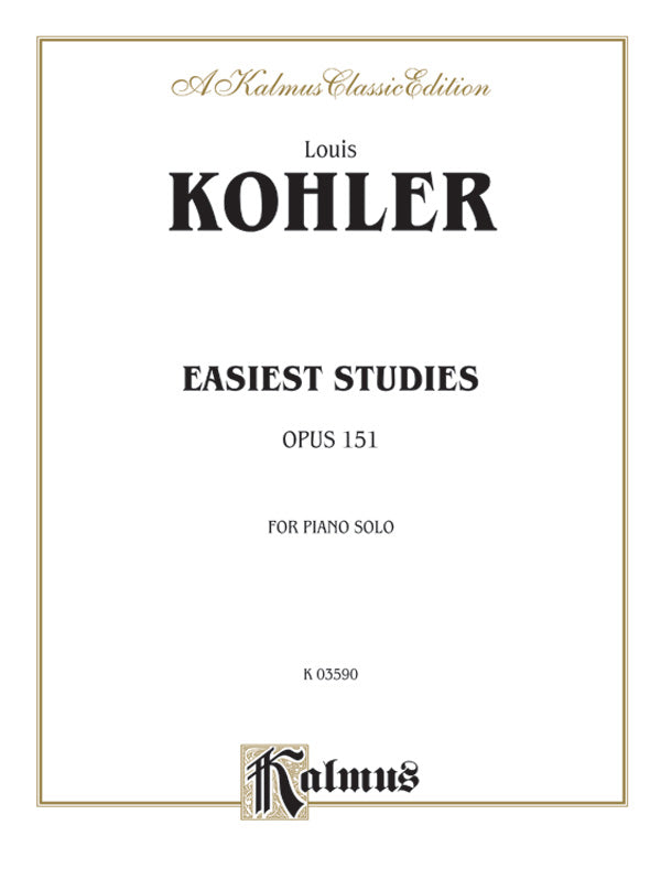 Köhler: Easiest Studies, Op. 151 Sheet Music Preview
