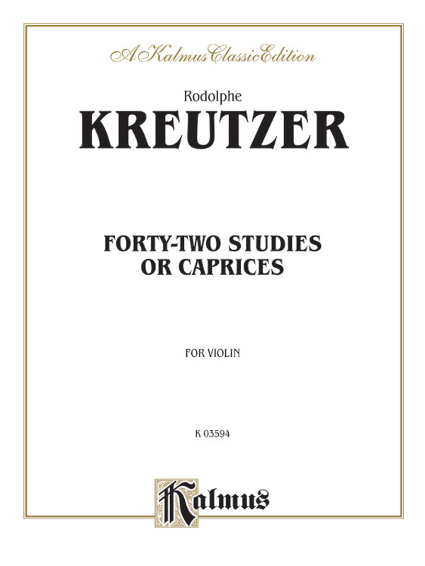 Kreutzer: Forty-Two Studies or Caprices Sheet Music Preview
