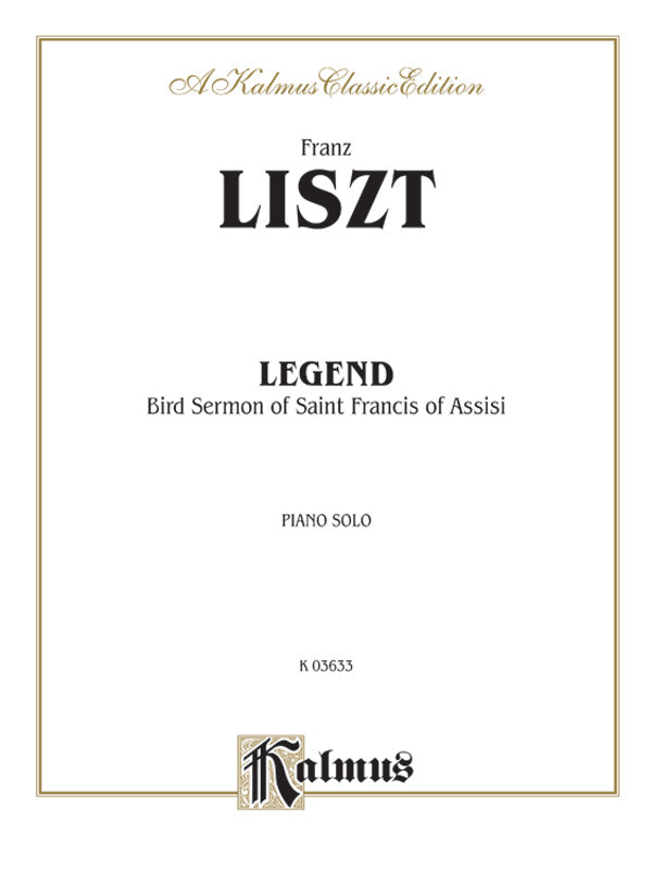 Liszt: Legend-- St. Francis' Sermon to the Birds Sheet Music Preview
