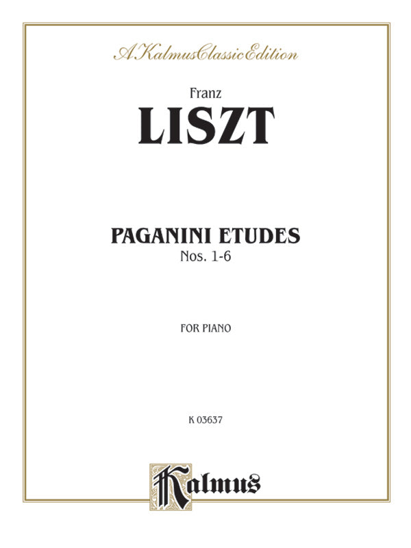 Paganini Etudes Nos. 1--6 Cover Image