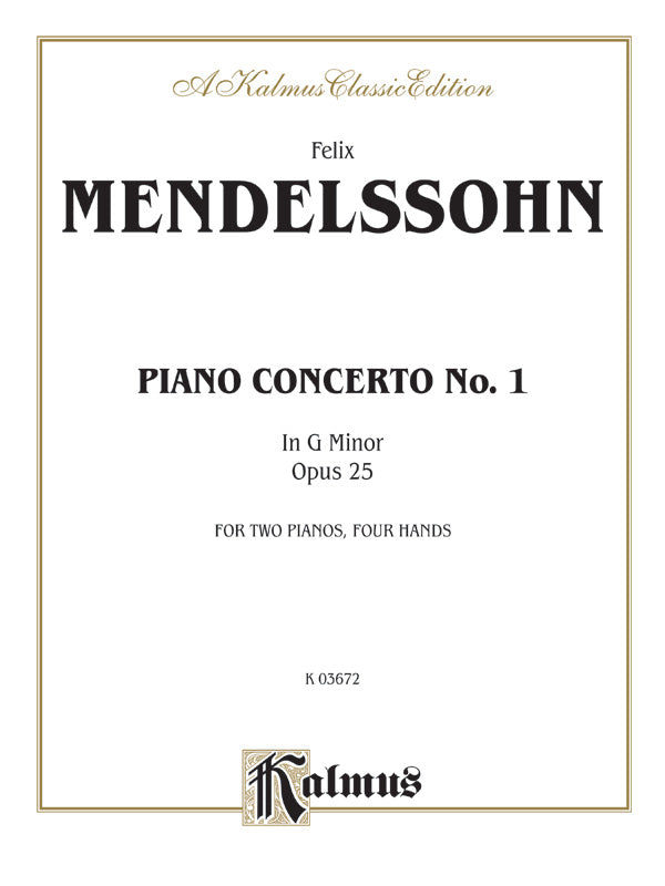 Mendelssohn: Piano Concerto No. 1 in G Minor, Op. 25 Sheet Music Preview