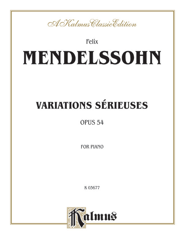 Variations sérieuses, Opus 54 Cover Image