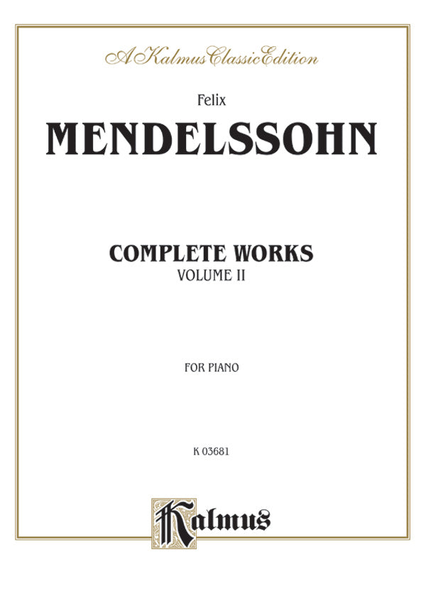 Mendelssohn: Complete Works (Volume II) Sheet Music Preview