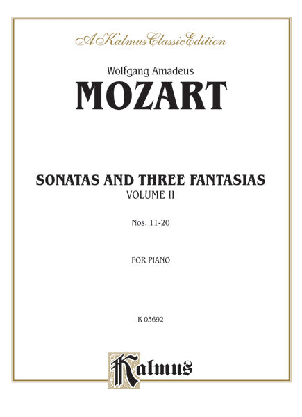 Sonatas and Three Fantasias, Volume II (Nos. 11-20) Cover Image