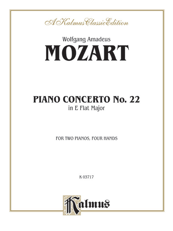 Mozart: Piano Concerto No. 22 in E flat Major, K. 482 Sheet Music Preview