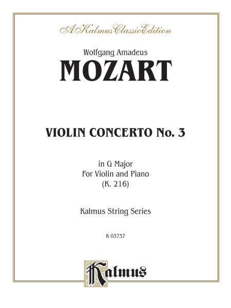Mozart: Violin Concerto No. 3 in G Major, K.216: Violin Book