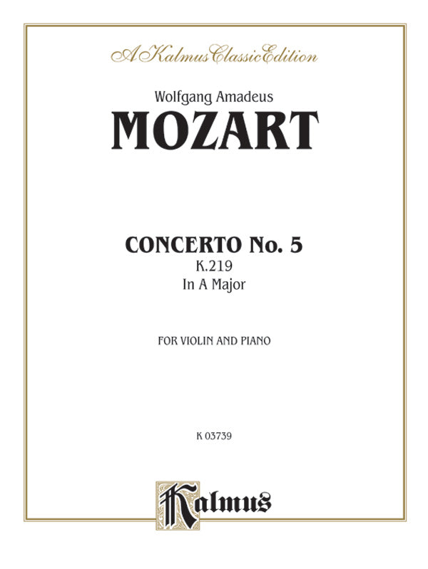 Violin Concerto No. 5, K. 219 Cover Image