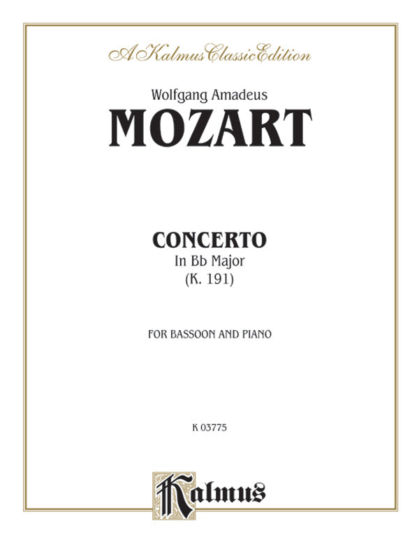 Concerto, K. 191 in B-flat Major Cover Image