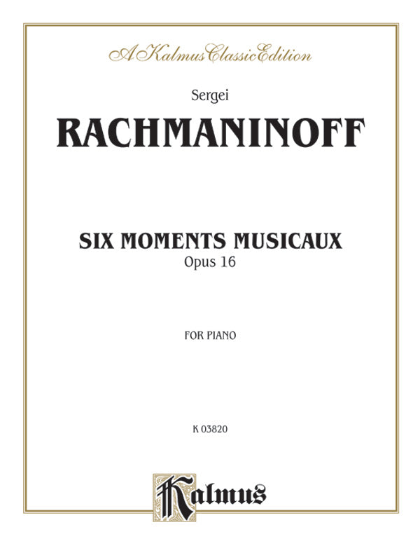 Six Moments Musicaux, Opus 16 Cover Image