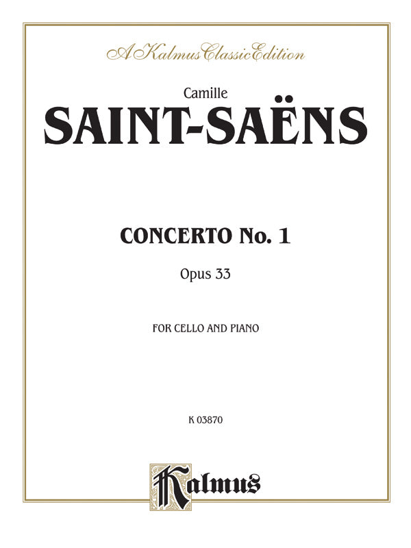 Saint-Saëns: Cello Concerto No. 1, Op. 33 Sheet Music Preview