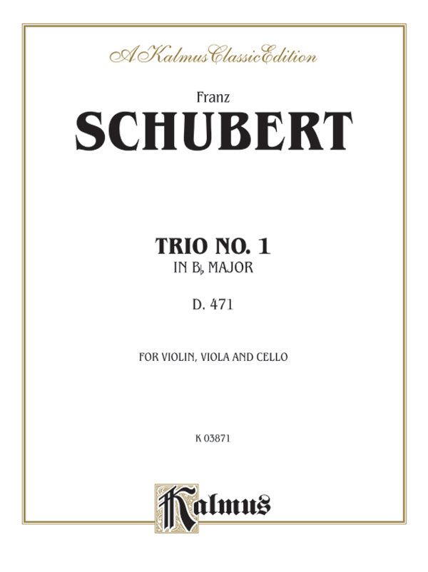 Schubert: Trio No. 1 in B flat Major Sheet Music Preview