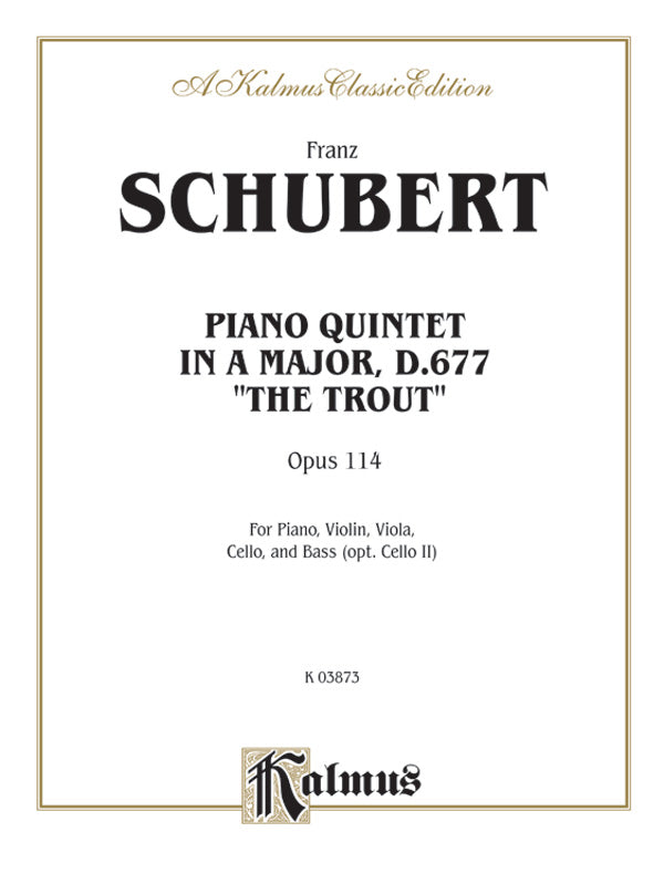 Schubert: "The Trout" Quintet, Op. 114 Sheet Music Preview
