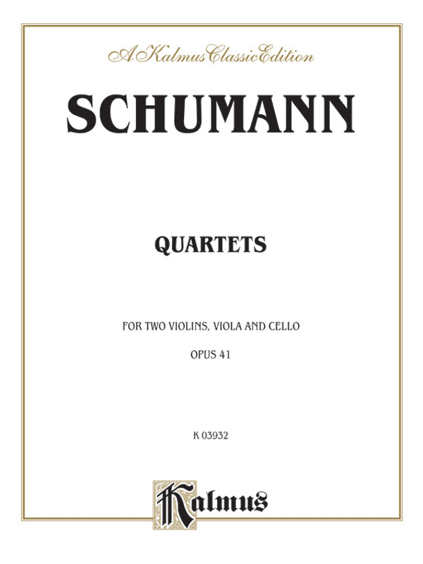 String Quartets, Opus 41, Nos. 1, 2 & 3 Cover Image