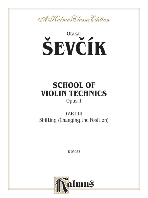 Sevcík: School of Violin Technics, Op. 1, Volume III Sheet Music Preview