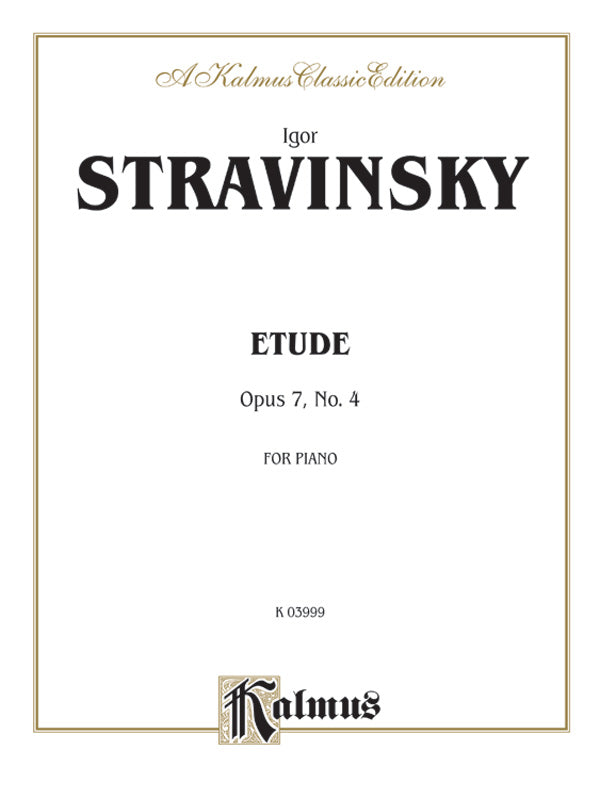 Stravinsky: Etude, Op. 7, No. 4 Sheet Music Preview