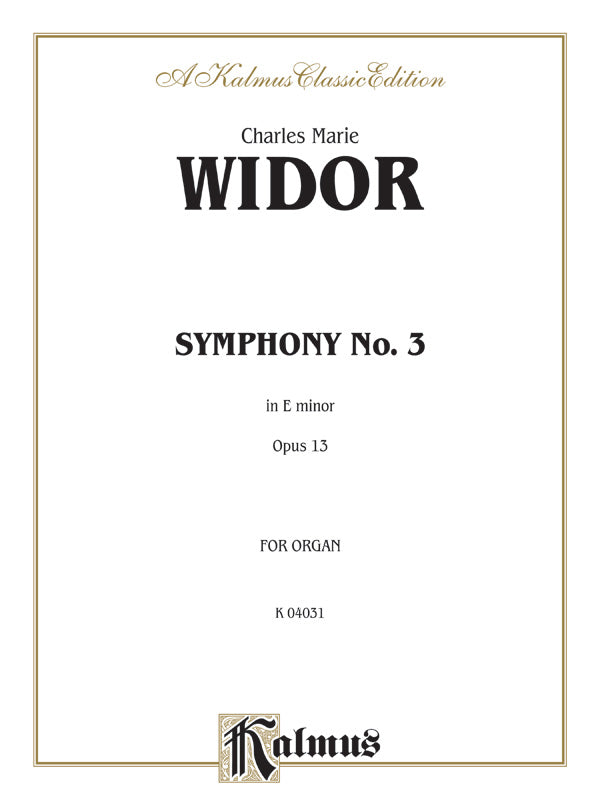Widor: Symphony No. 3 in E Minor, Op. 13 Sheet Music Preview