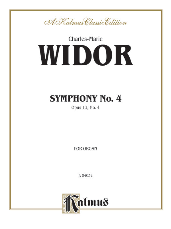 Widor: Symphony No. 4 in F Minor, Op. 13 Sheet Music Preview