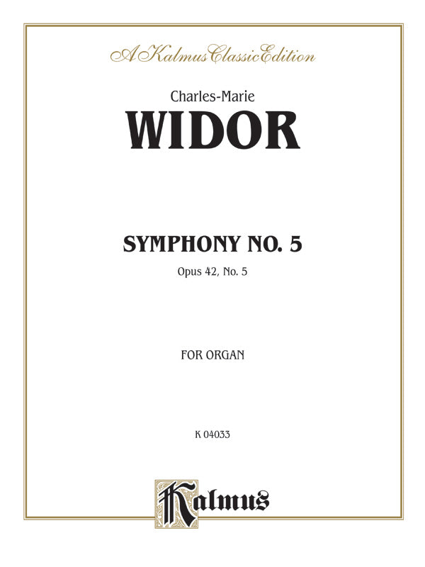 Widor: Symphony No. 5 in F, Op. 42 Sheet Music Preview