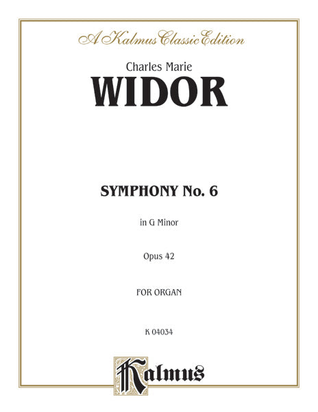 Widor: Symphony No. 6 in G Minor, Op. 42 Sheet Music Preview