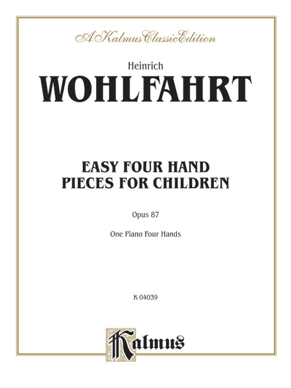Easy Four Hand Pieces for Children, Opus 87  Cover Image