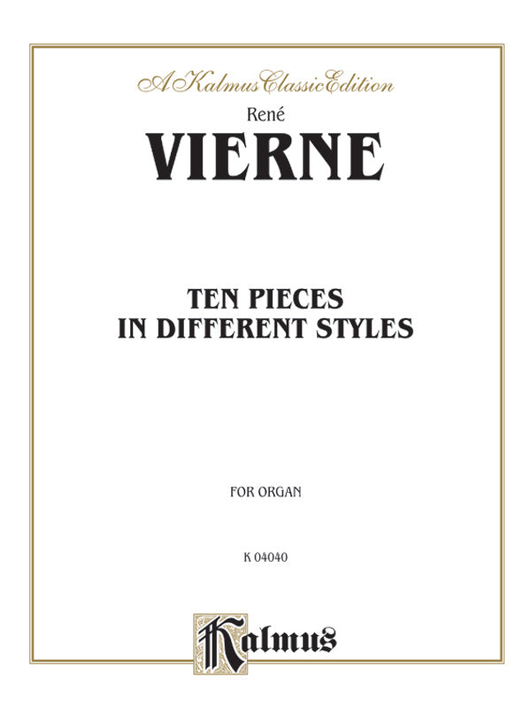 Vierne: Ten Pieces in Different Styles Sheet Music Preview