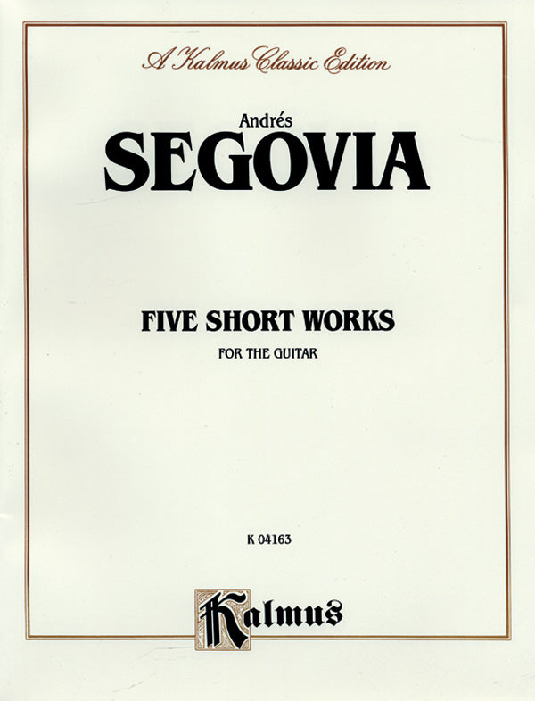 Segovia: Five Short Works for the Guitar Sheet Music Preview