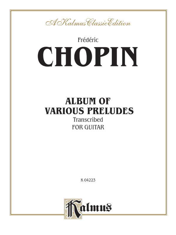 Chopin: Various Preludes Transcribed for Guitar Sheet Music Preview