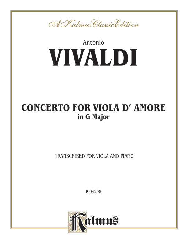 Vivaldi: Concerto for Viola d'Amore Sheet Music Preview