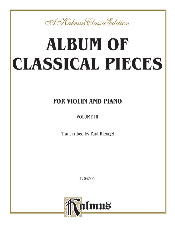 Album of Classical Pieces, Volume III Cover Image