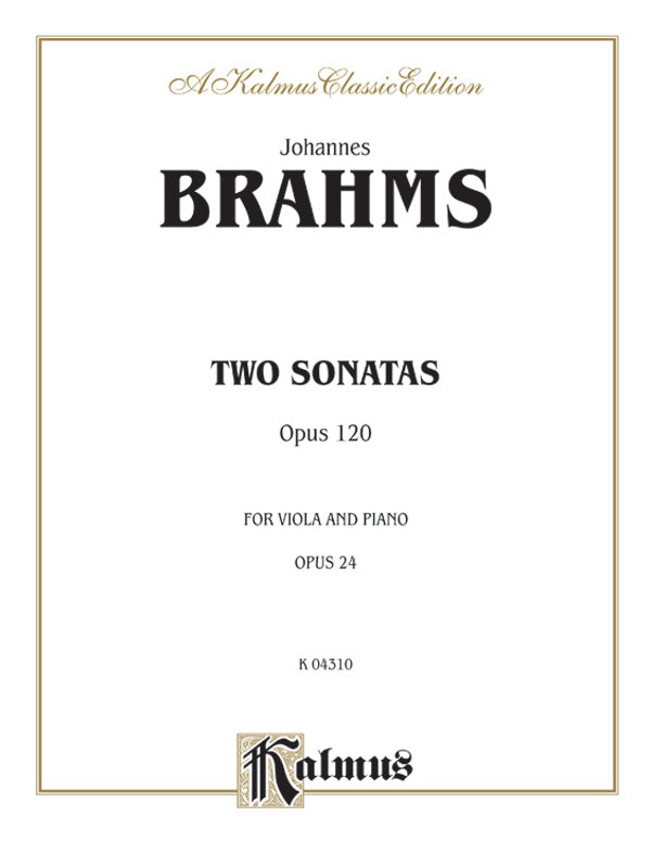 Brahms: Two Sonatas, Op. 120 Sheet Music Preview