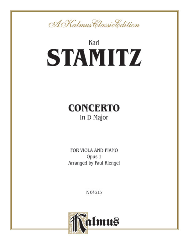 Stamitz: Concerto in D Major, Op. 1 Sheet Music Preview