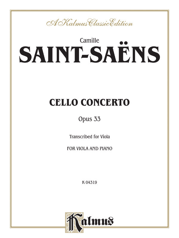 Saint-Saëns: Cello Concerto, Op. 33 (Transcribed) Sheet Music Preview