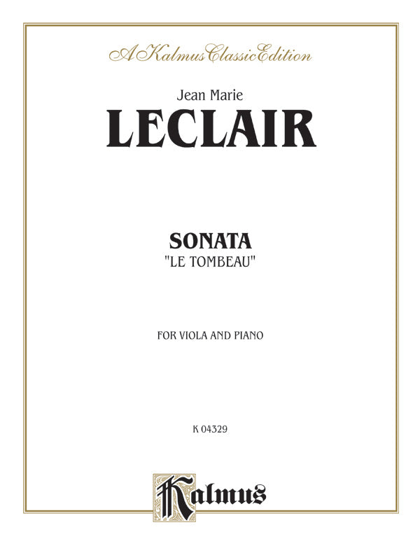 Leclair: Sonata "Le Tombeau" Sheet Music Preview