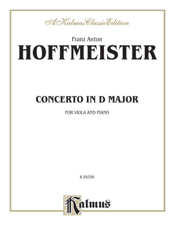 Hoffmeister: Viola Concerto in D Major Sheet Music Preview