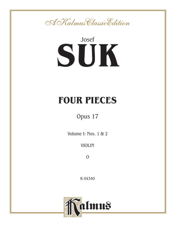 Suk: Four Pieces, Op. 17 (Volume I) Sheet Music Preview