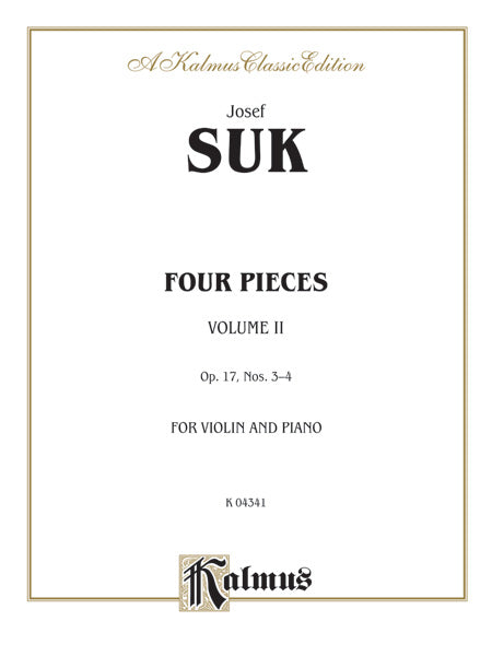 Suk: Four Pieces, Op. 17 (Volume II) Sheet Music Preview